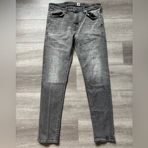 Rare Edwin Mens Jeans 34x32 Grey No. EEU22 Skinny Slim Denim Wash Japan Stretch